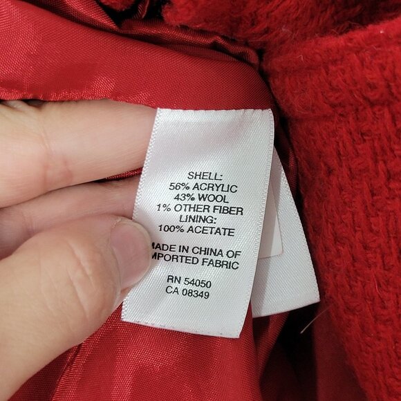 Jones New York Classic Wool Blend Red Woven Business Casual Jacket Blazer Sz Med - Picture 7 of 10